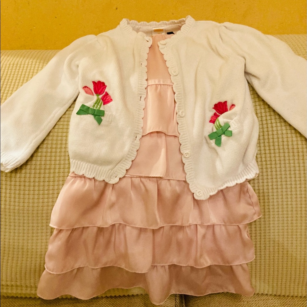 Baby Gap size 3T girls dress and Gymboree 4T cardigan